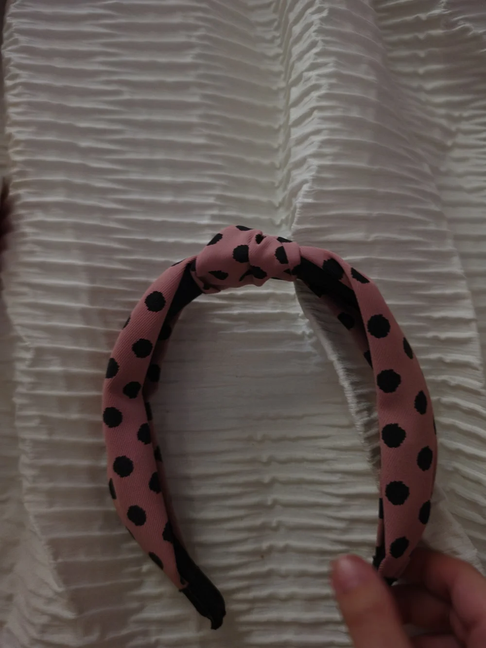 Pink Polka Dot Top Knotted Headband Like New